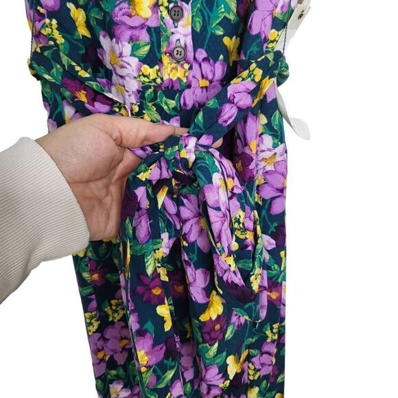 Kate Hudson Happy x Nature First Crush Floral Purple Jumpsuit Size 4 - Picture 7 of 12